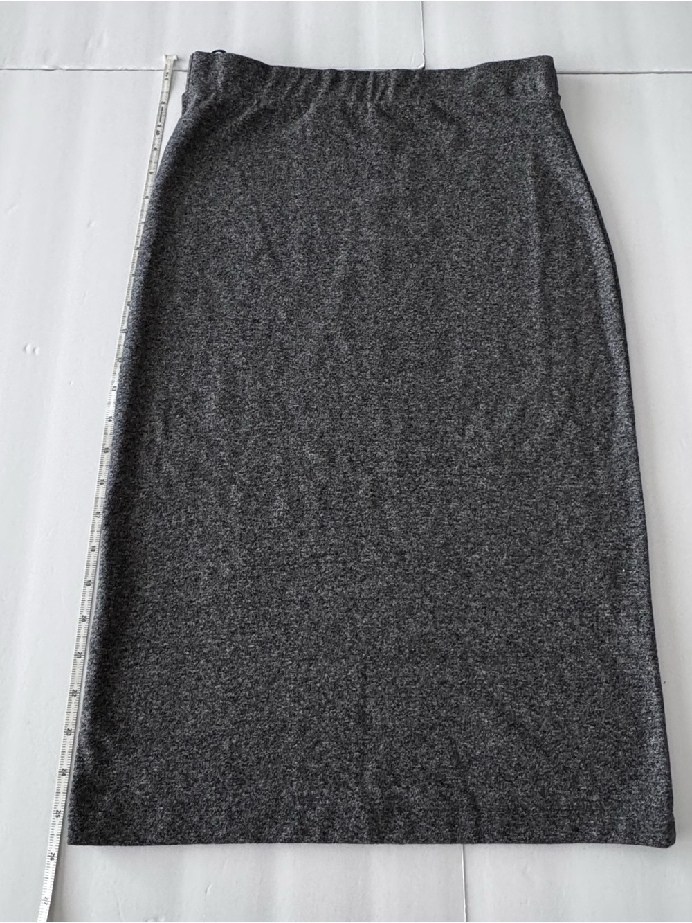 H&M Divided Women’s M Heather Gray Stretch Midi Pencil Skirt Pull On